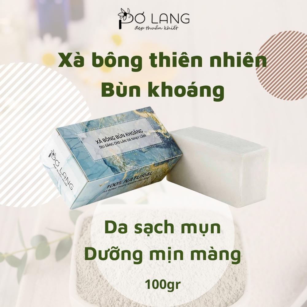 Xà Phòng thiên nhiên bùn khoáng Pơ Lang Dưỡng Da sạch mụn, tẩy da chết 100gr