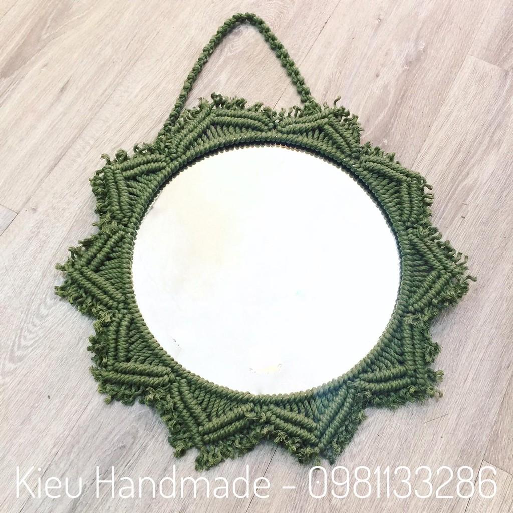 Gương macrame treo tường