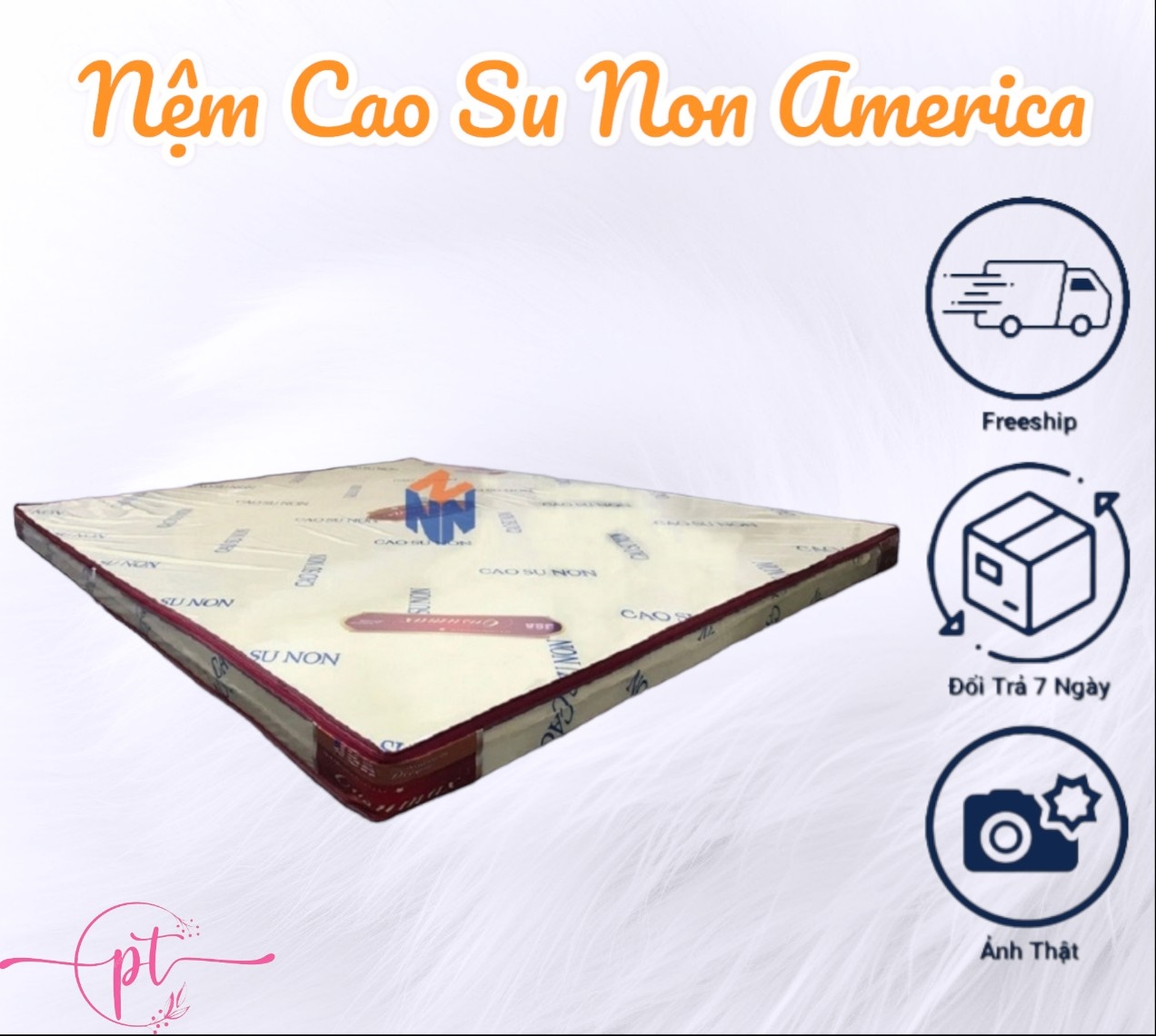 Nệm cao su non American đủ size từ 1m-2.2m với độ dày 5cm