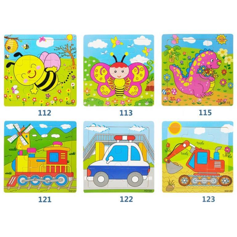 Đồ chơi tranh ghép hình gỗ puzzle 9 mảnh 15*15cm - Bộ ghép hình - Tranh xếp hình