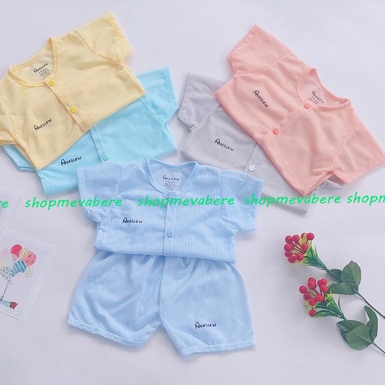 Bộ cộc tay sợi tre cao cấp, cài cúc giữa cho bé trai bé gái sơ sinh 3-13kg - BO56