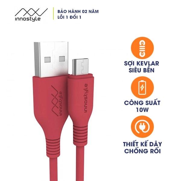 Cáp USB-A to Micro Innostyle Jazzy 1.2M 10W - Hàng chính hãng