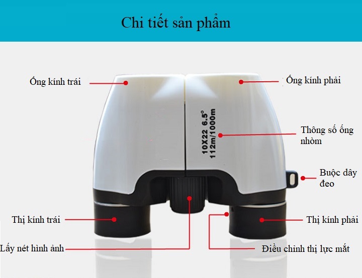 Ống nhòm du lịch mini độ phóng đại 10 lần chất lượng cao -