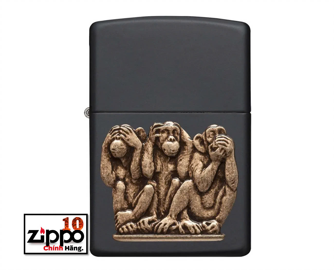Bật lửa Zippo 29409 Three Monkeys - Chính hãng 100%