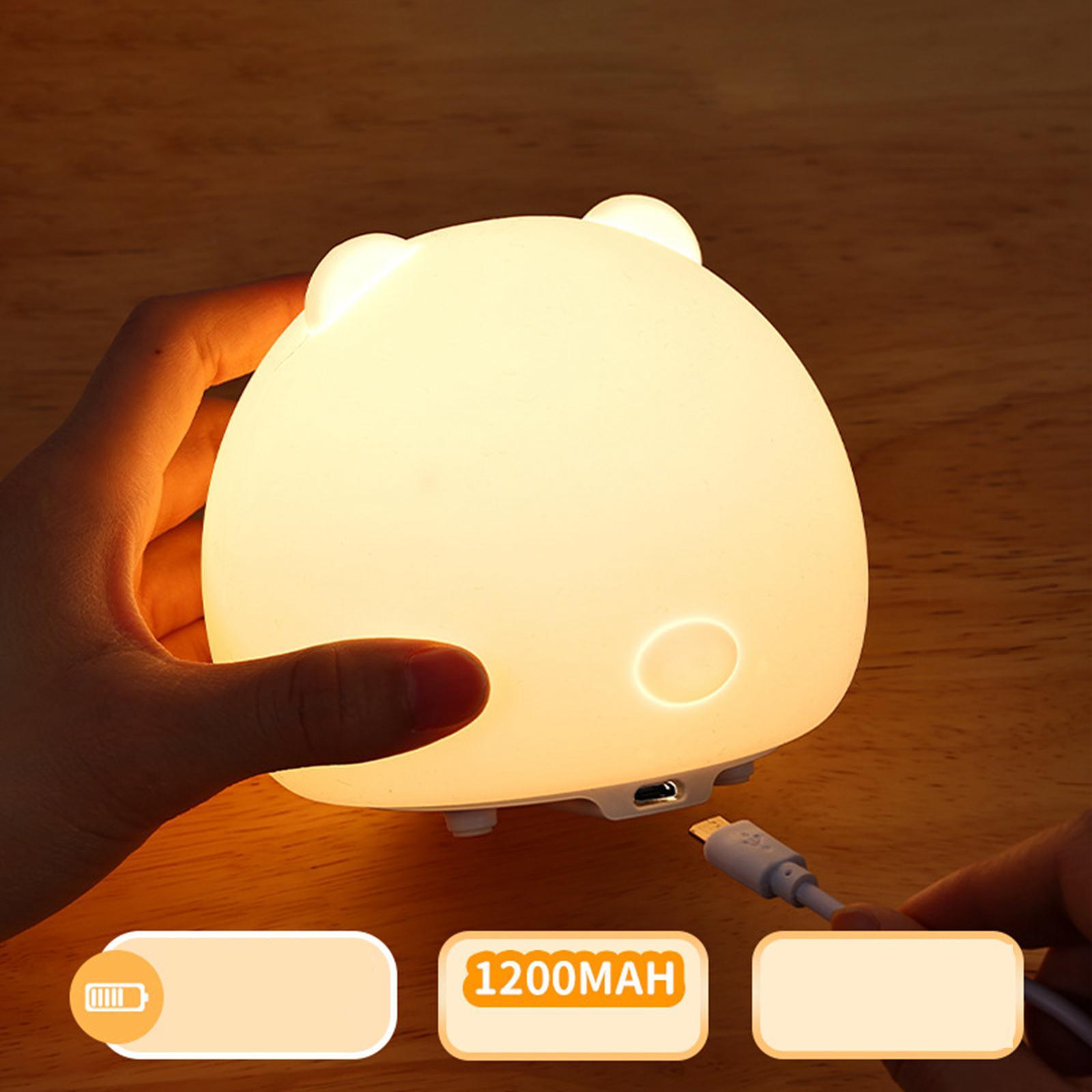 Child Animal Night Light 7 Colors Silicone USB Nursery Baby Rechargeable