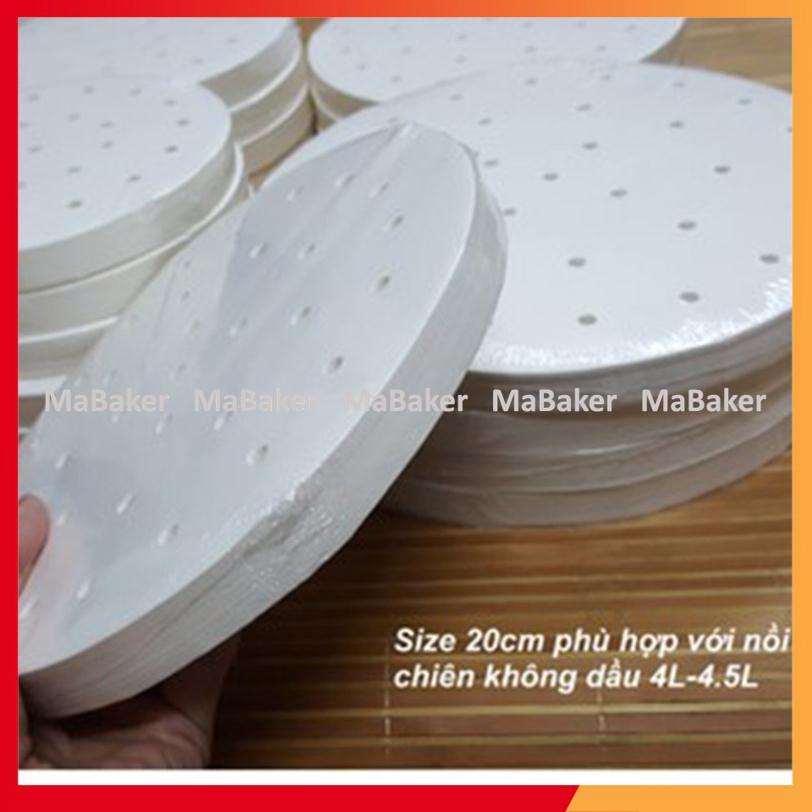 Giấy nến đục lỗ tròn dùng cho món hấp, nướng size 20 -23cm