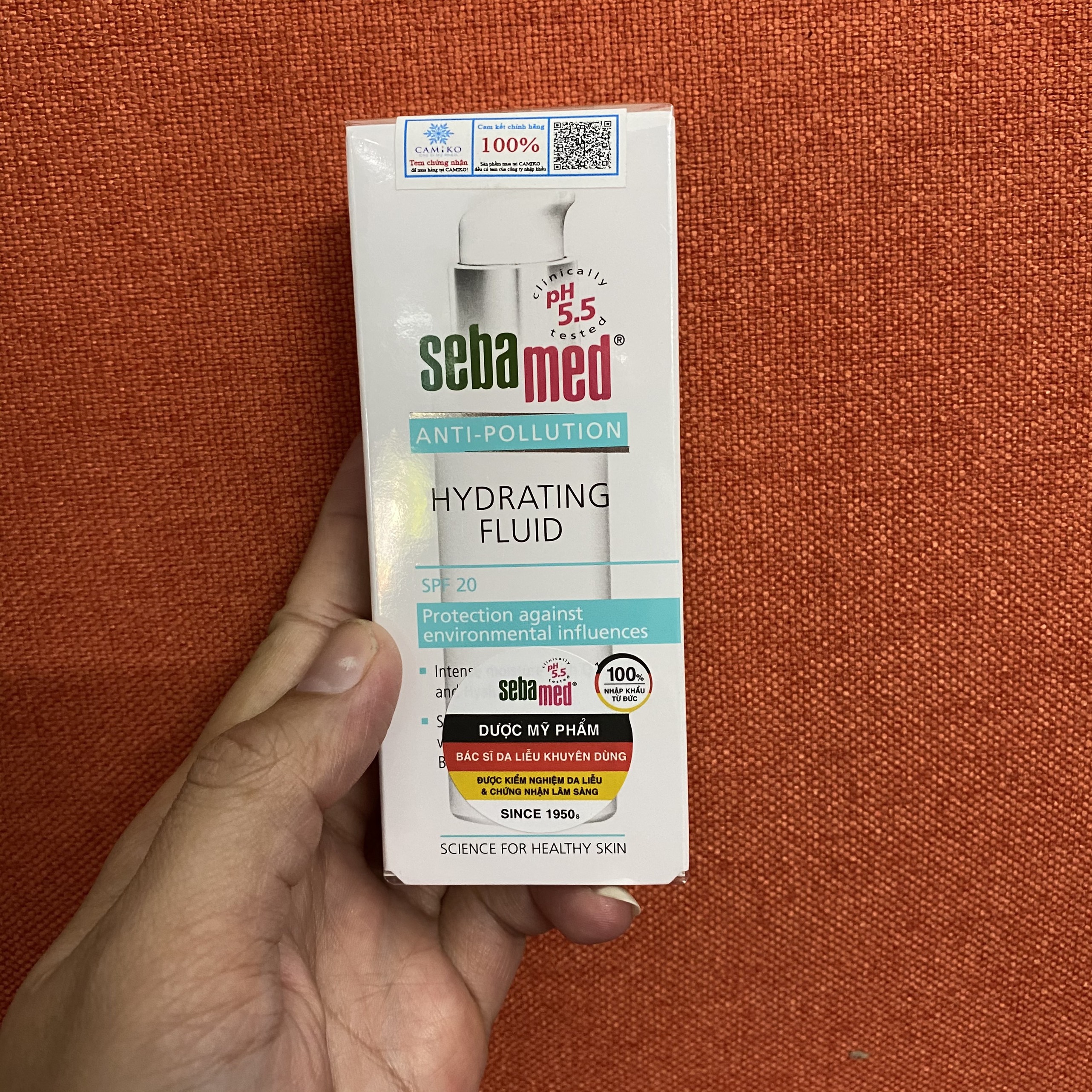 Sữa dưỡng cấp ẩm chống lão hóa bảo vệ da SEBAMED pH5.5 Anti Pollution Hydrating Fluid All Skin SPF20 30ml