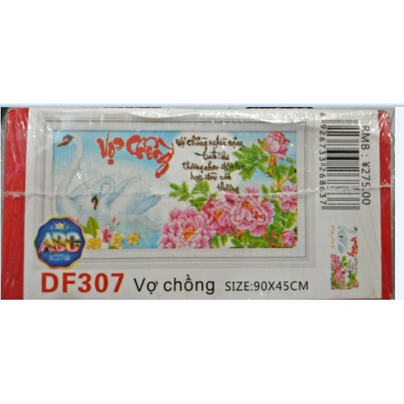 Tranh đính đá Vợ Chồng- Đôi Thiên Nga chưa đính