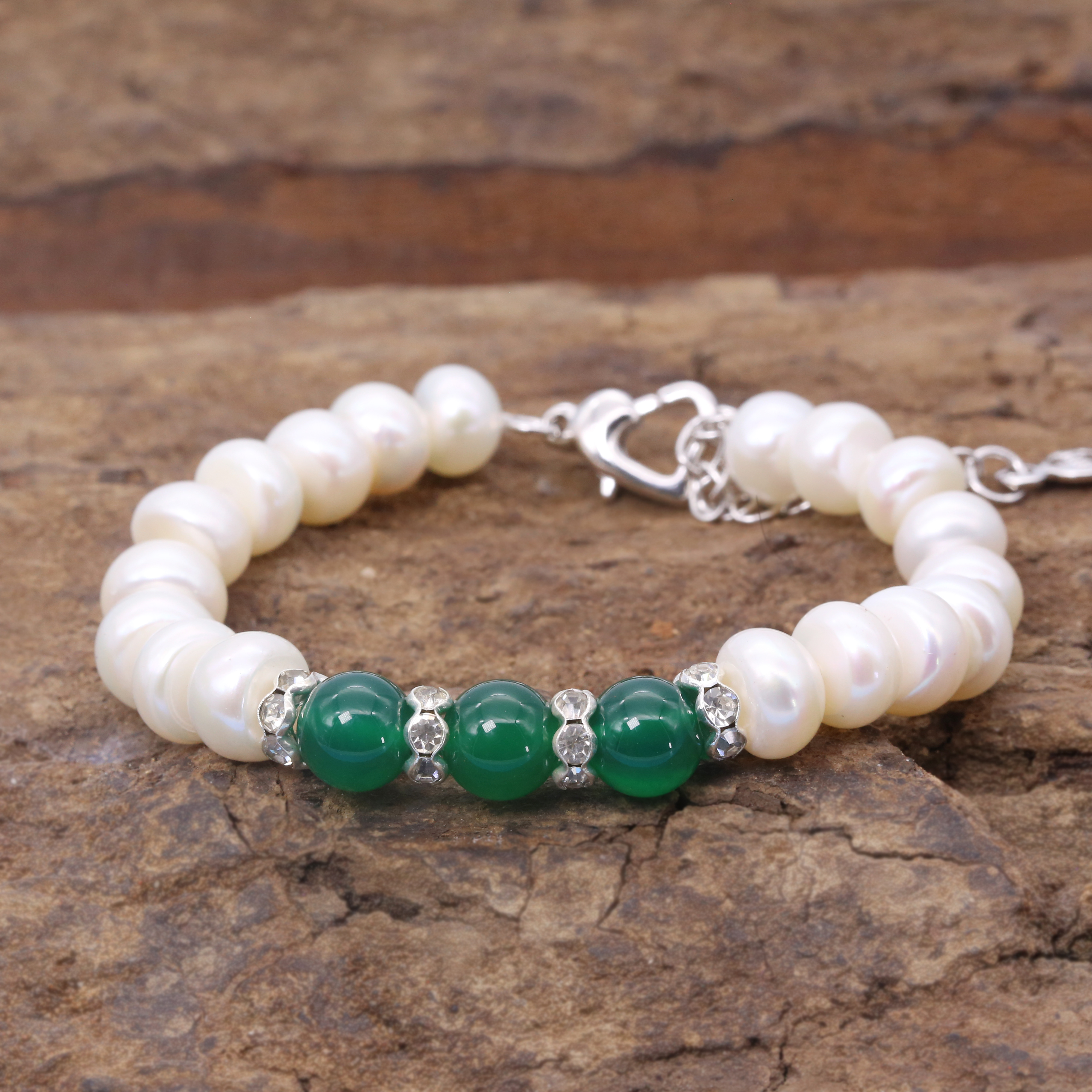 Lắc Tay Nữ | Lắc Tay Nữ Ngọc Trai Kết Hợp Đá Mã Não L0910 - Bảo Ngọc Jewelry