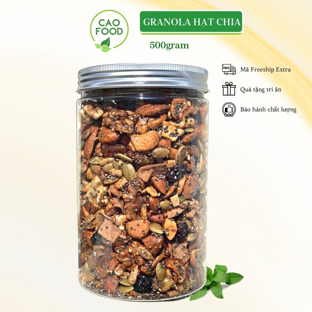 [500GR] Granola siêu hạt không yến mạch nướng mật ong CAO Food từ hạt dinh dưỡng cao cấp 100% không đường