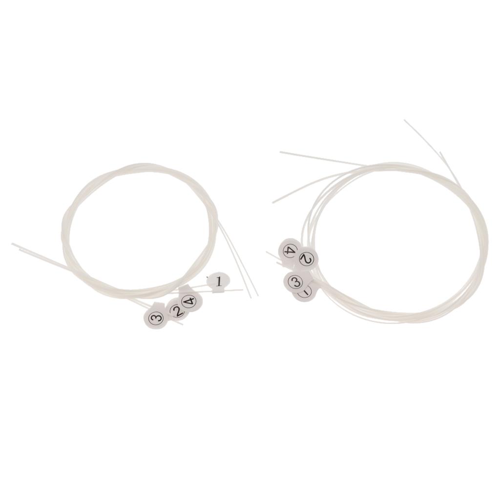 Sunnimix 2 Bộ Nylon Dây Đàn Ukulele, Trắng