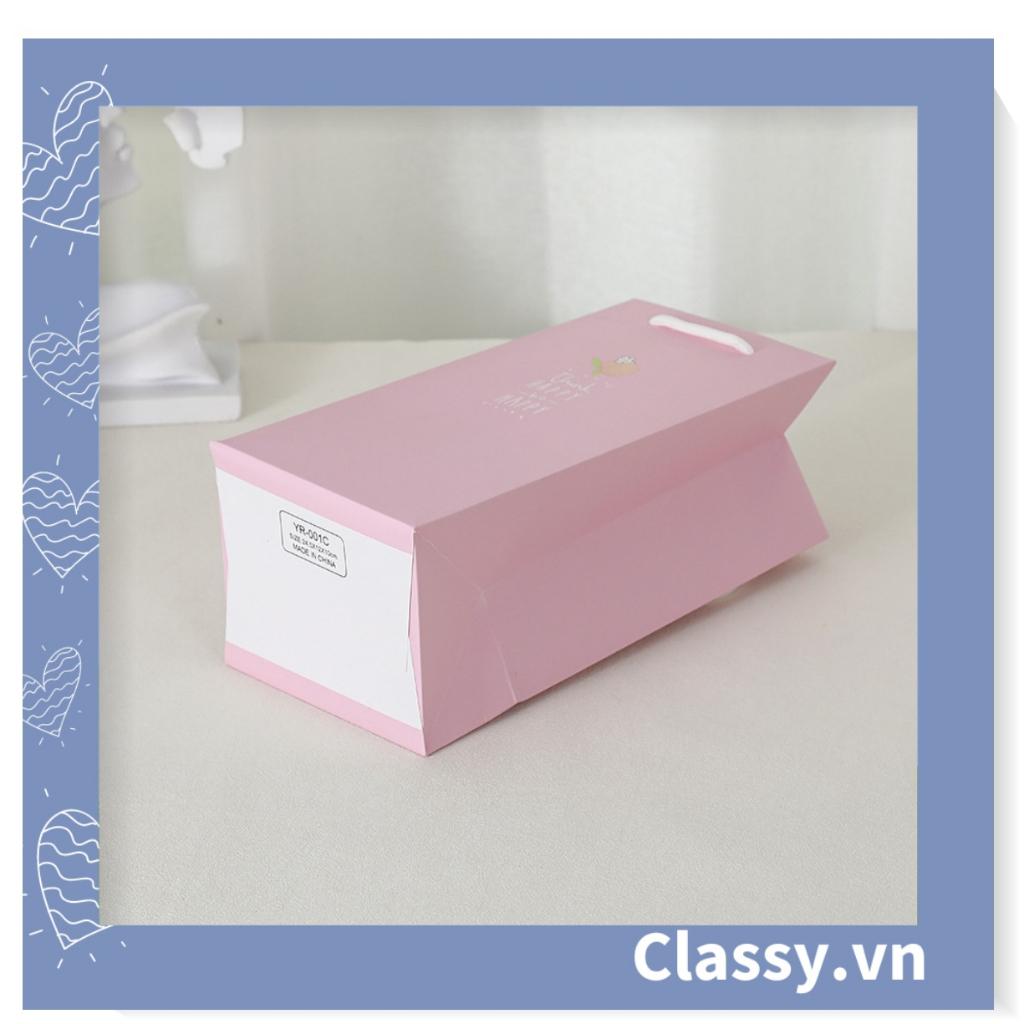 Túi giấy Classy đựng quà size nhỏ 24,5 * 12,5 * 9,5cm họa tiết mèo thỏ voi gấu và trái cây cực xinh Q975