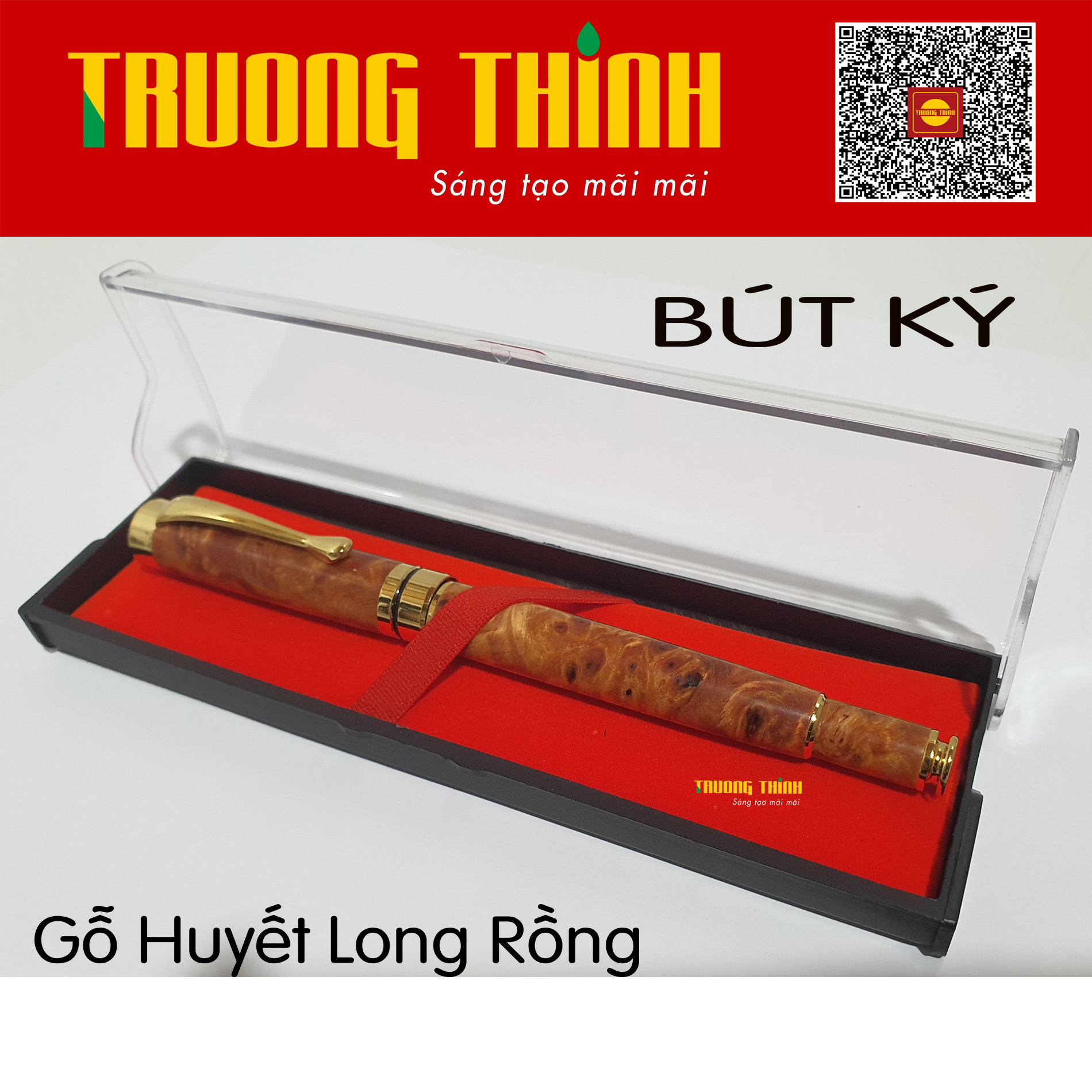 Bút Ký Gỗ Huyết Long Rồng Trường Thịnh Chính Hãng Sang Trọng Bền Đẹp Đẳng Cấp Doanh Nhân.Loại Rút 14.5 cm