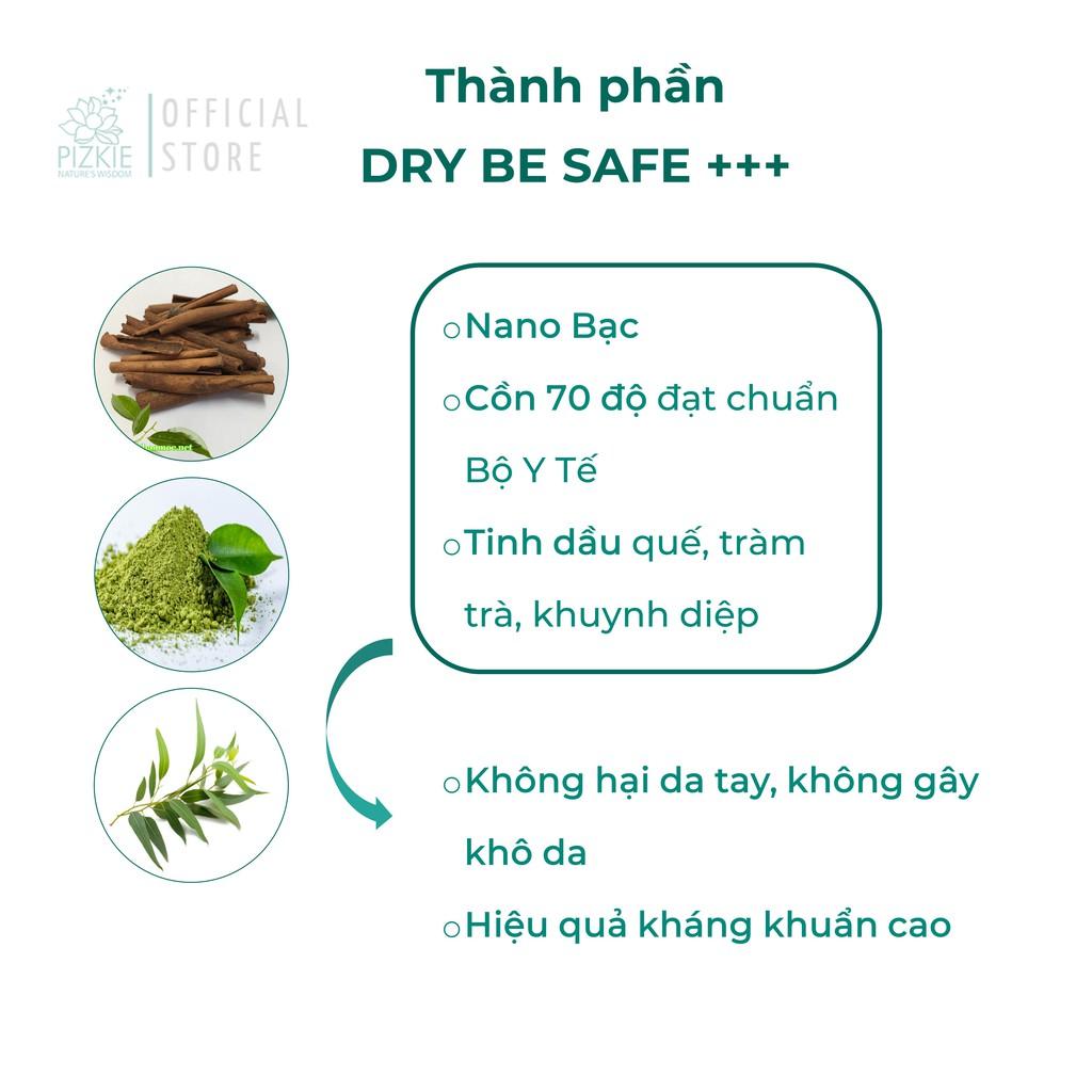 XỊT RỬA TAY KHÁNG KHUẨN DRY BE SAFE +++ diệt khuẩn 99,99% vi khuẩn, được Sở Y Tế Hà Nội Chứng Nhận