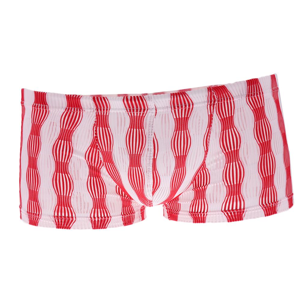 26-35inch Men's Sexy Open Pouch See Through Underwear Boxers Brief UnderUnderpants Gifts