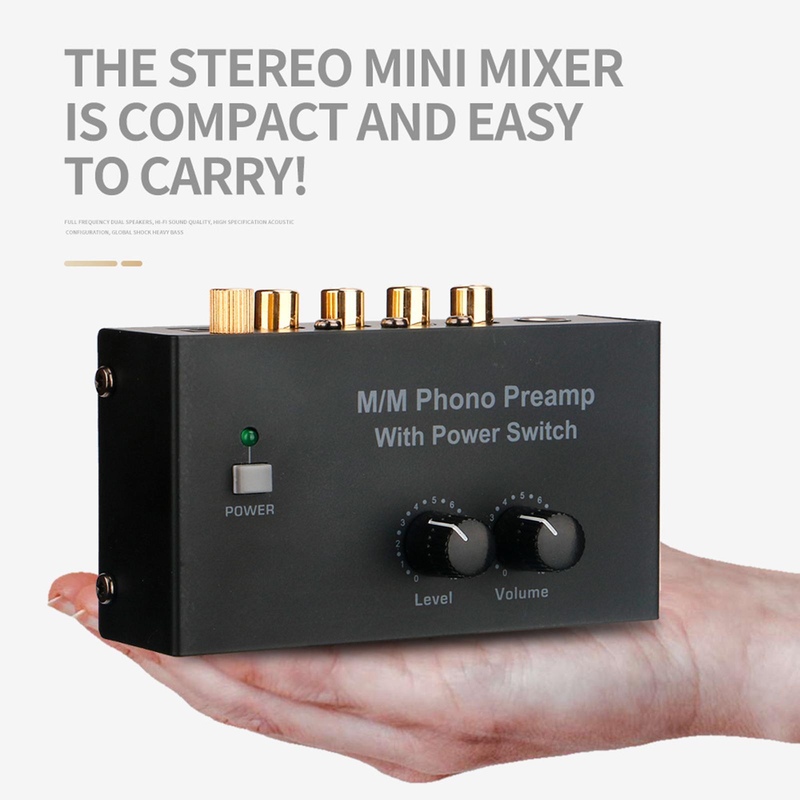Mini Phono Turntable Preamp with Power Switch Low Noise Stereo