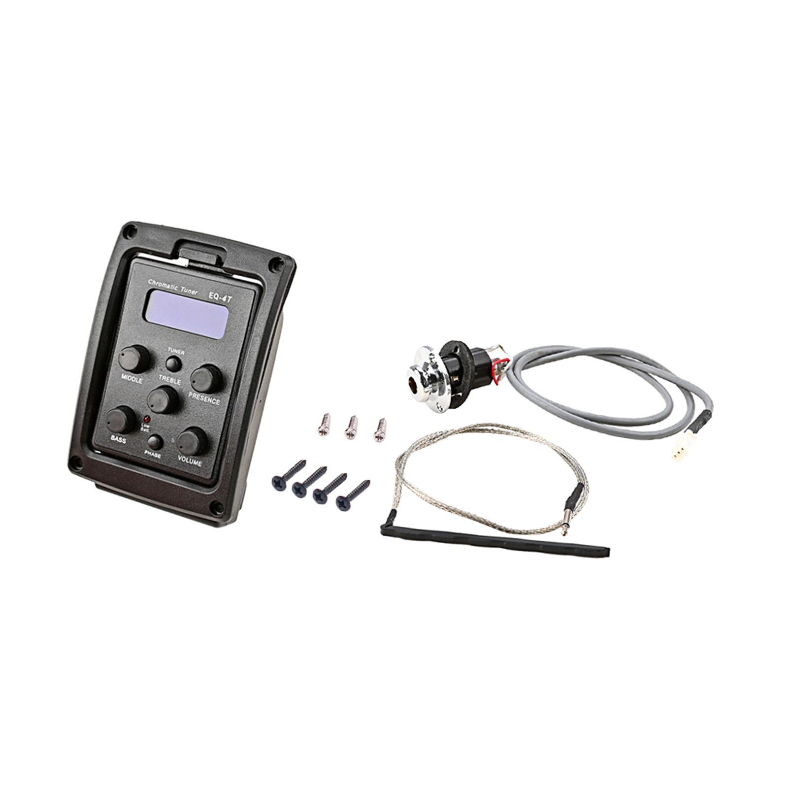 Electric Guitar 4 Bands EQ Equalizer System Tuner Pickup for Bass Accessory