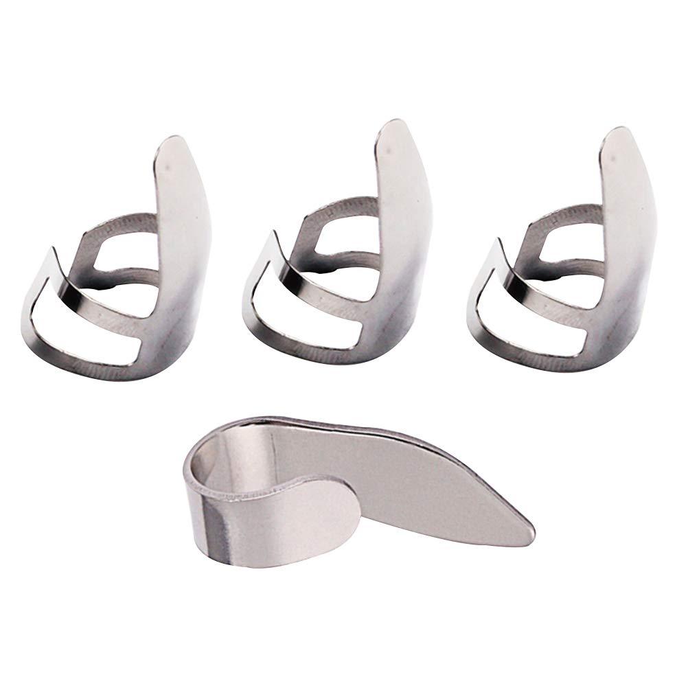 Ngón tay chọn thép không gỉ ngón tay cái chọn guitar cho đàn guitar banjo ukulele 4 miếng