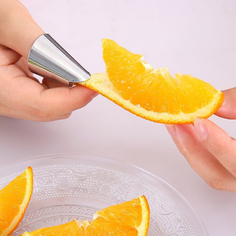 Dụng cụ bảo vệ ngón tay nhà bếp tiện dụng - Bọc ngón tay bóc hạt bằng thép không gỉ