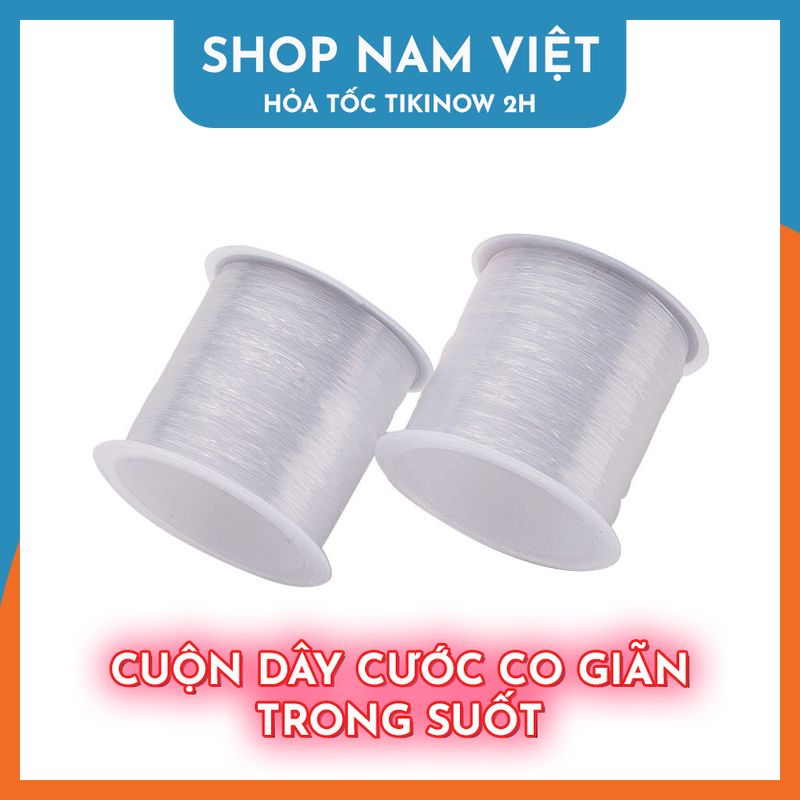 Cuộn Dây Cước Co Giãn Trong Suốt Làm DIY, Xỏ Hạt, Treo Vật Trang Trí