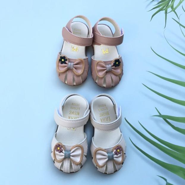 Freeship Giày Sandal Bé Gái Nơ Hoa Từ 0 - 2 Tuổi