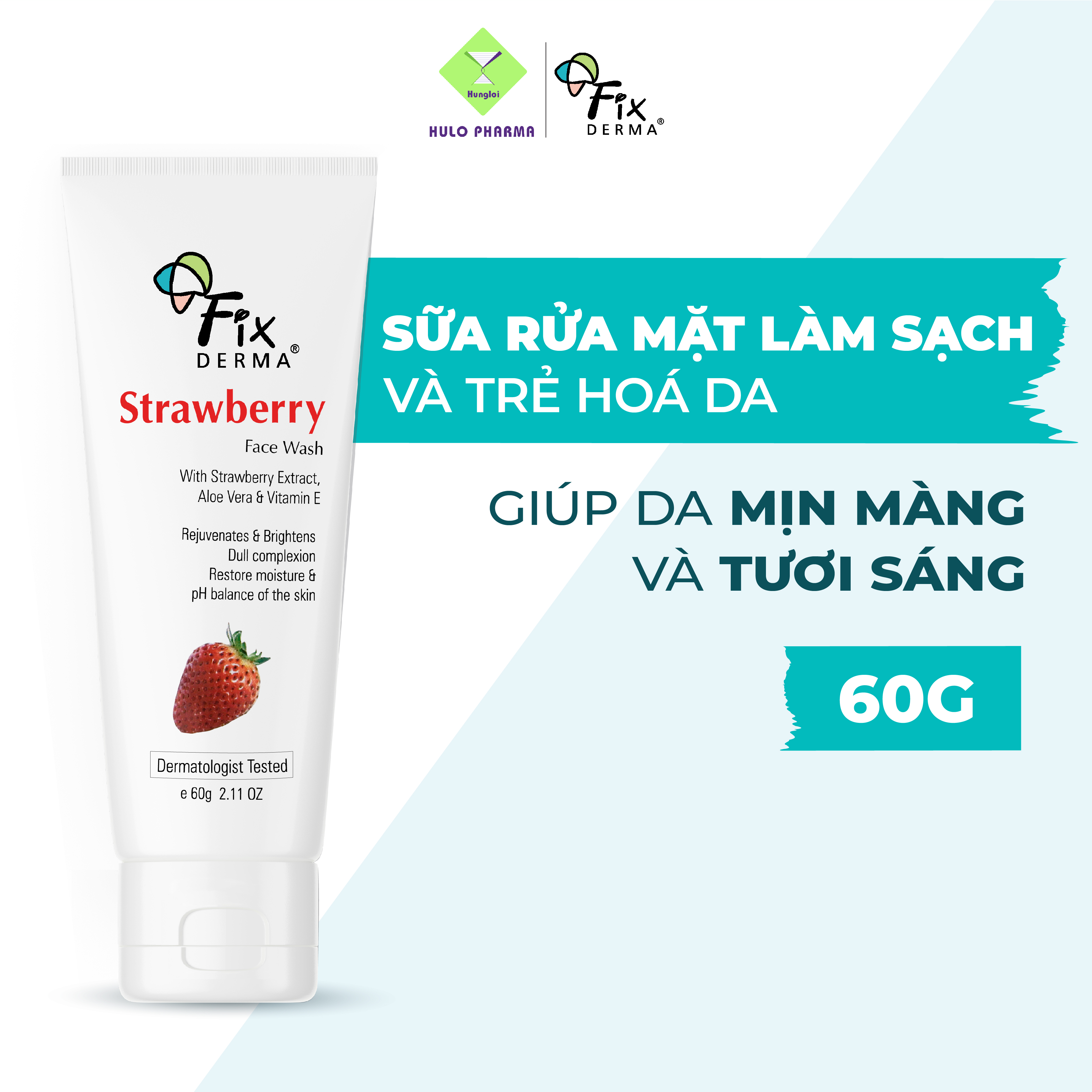 Sữa rửa mặt Fixderma Strawberry Face Wash (60g)