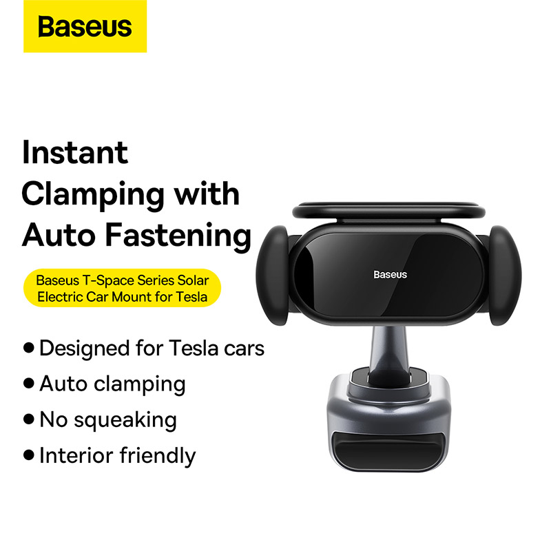 Đế Giữ Điện Thoại Baseus T-Space Solar Electric Car Mount (Hàng chính hãng)