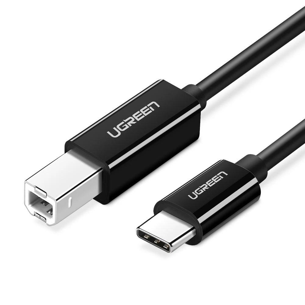Ugreen 80812 3M màu đen cáp USB type C ra Type B 2.0 Printer Scanner US241 Hàng chính Hãng