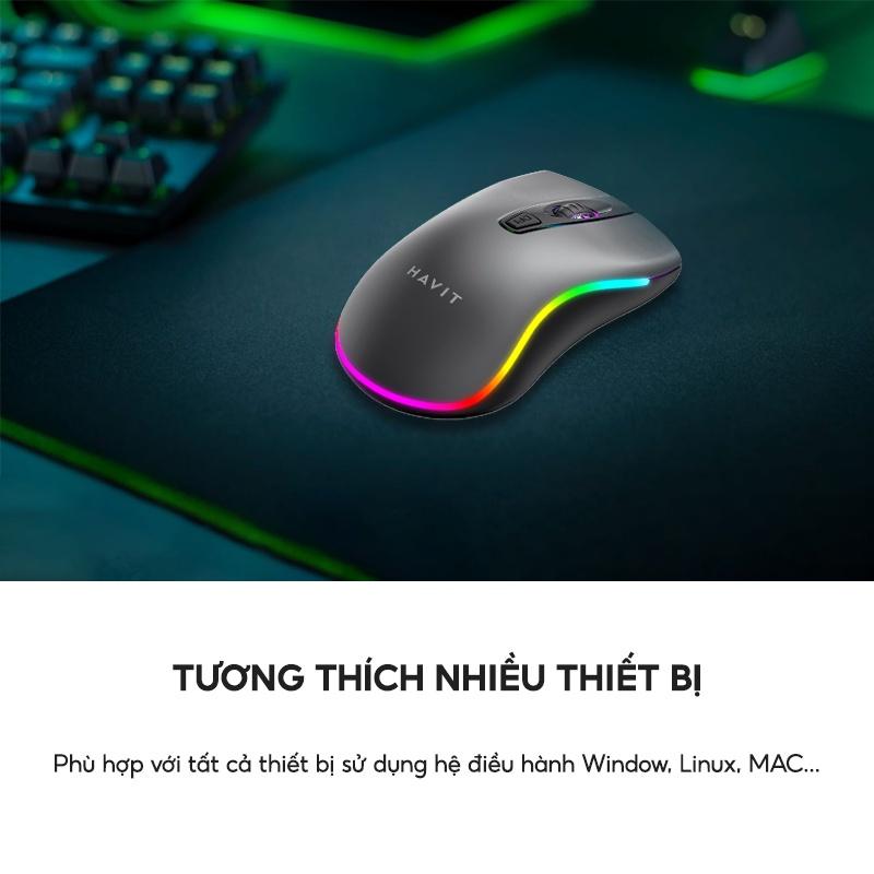 Chuột Có Dây Văn Phòng HAVIT MS72 Độ Nhạy Lên Đến 1200 DPI , Có Đèn RGB - Hàng Chính Hãng