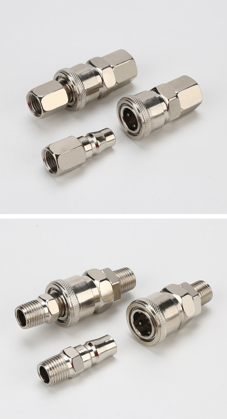 KHỚP NỐI NHANH – CÚT NỐI NHANH – CO NỐI HỆ THỐNG KHÍ NÉN, XI LANH, THIẾT BỊ HƠI – MẠ NIKEN - DH2011