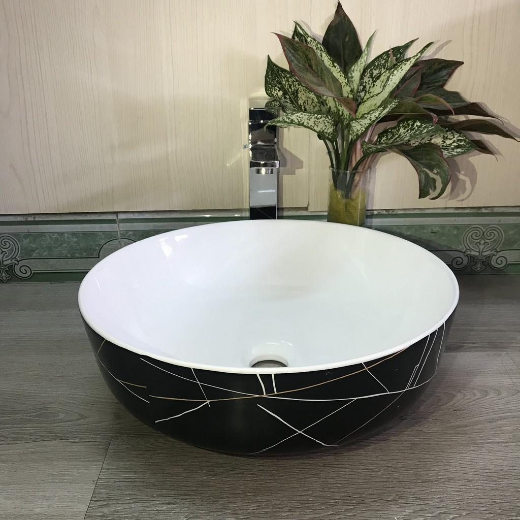 LAVABO KẺ SỌC VÀNG TRẮNG