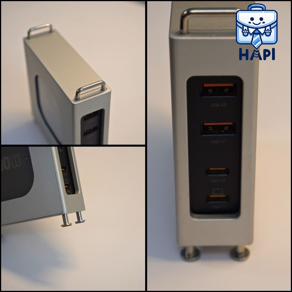 Trạm sạc hàng chính hãng WiWU Warrior 100W Wi-G013: Thiết kế Mag Pro, nhiều cổng sạc 2C2A, sạc nhanh đa thiết bị