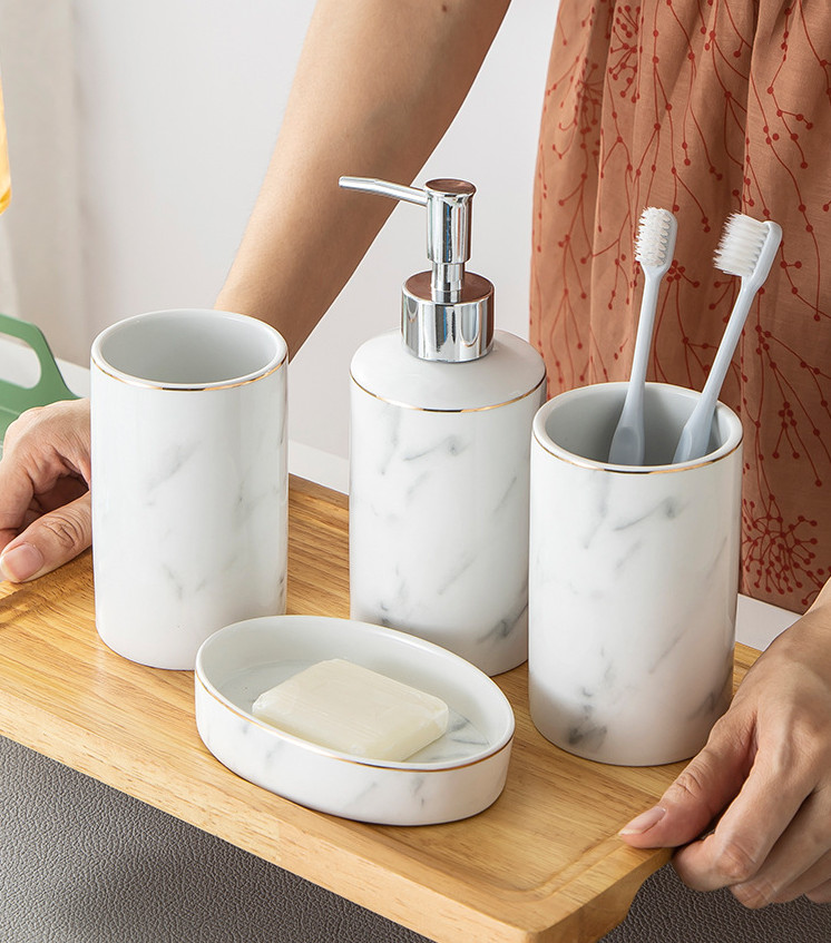 Set nhà tắm cao cấp Marble White
