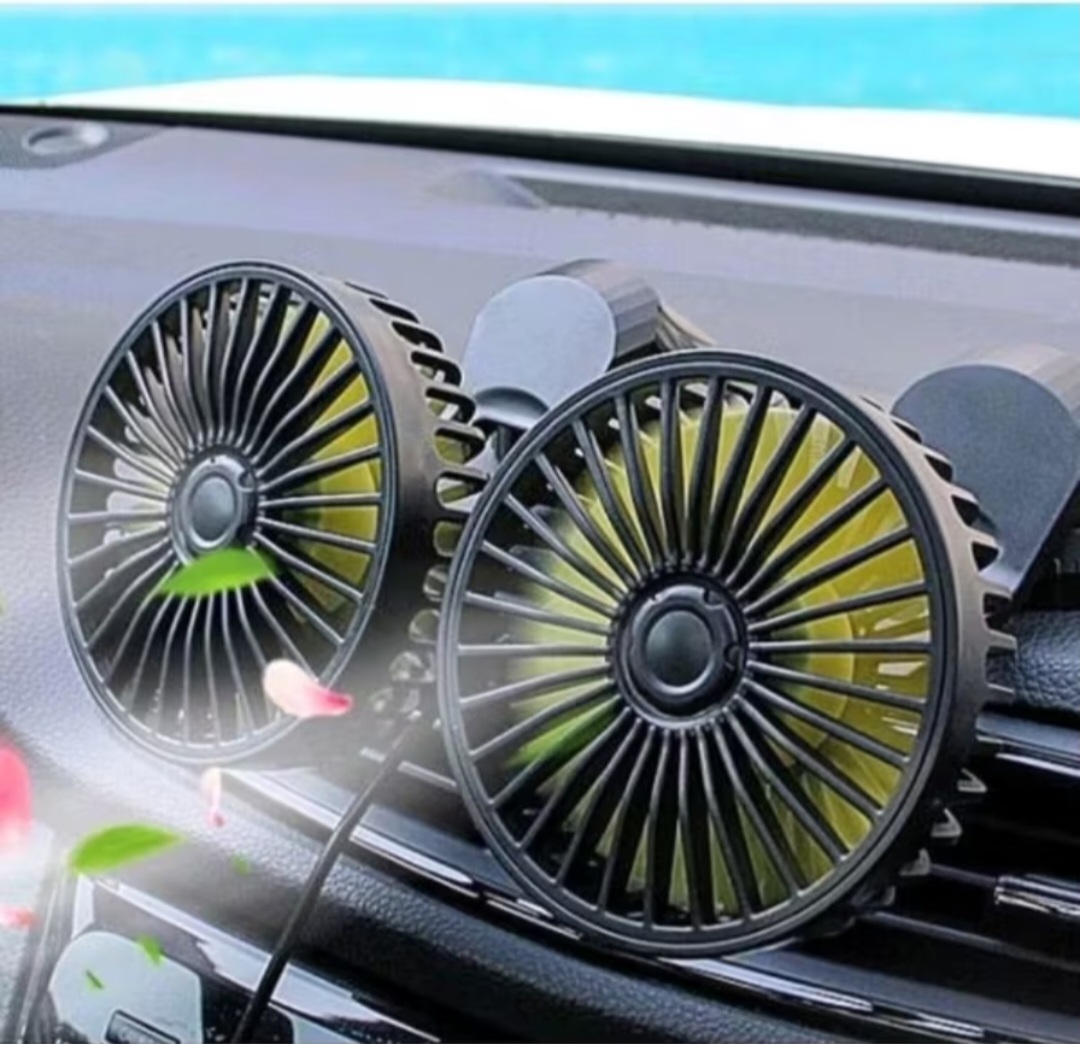 1 BỘ QUẠT ĐÔI TRÊN XE HƠI ÔTÔ CỔNG USB THUẬN TIỆN SIÊU MÁT LẠNH