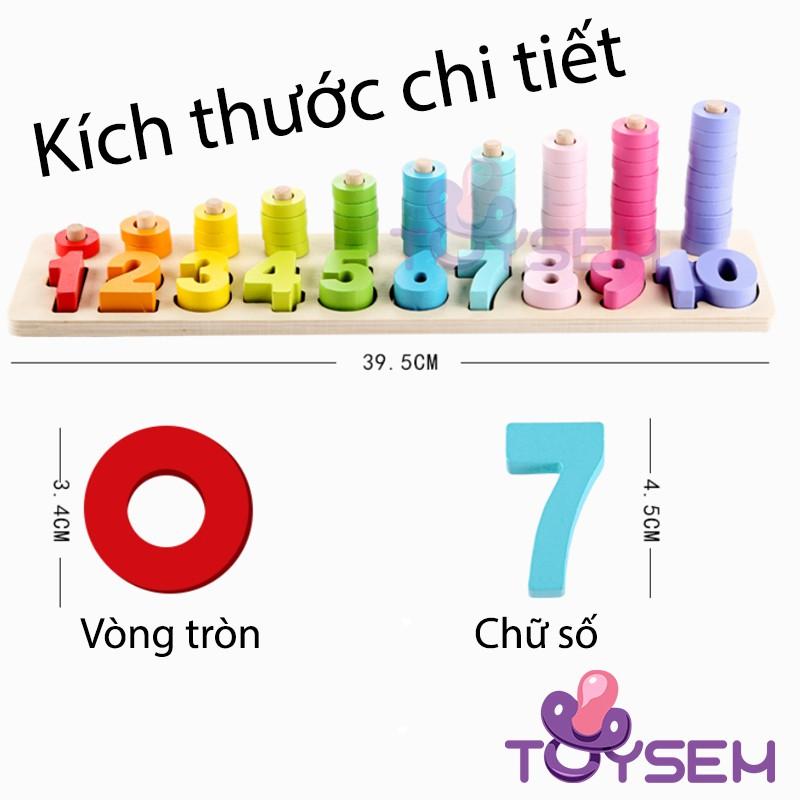 Đồ chơi bảng gỗ xếp ghép hình ghép số 2 dòng tập đếm - Quà tặng sinh nhật học số đếm cho trẻ em
