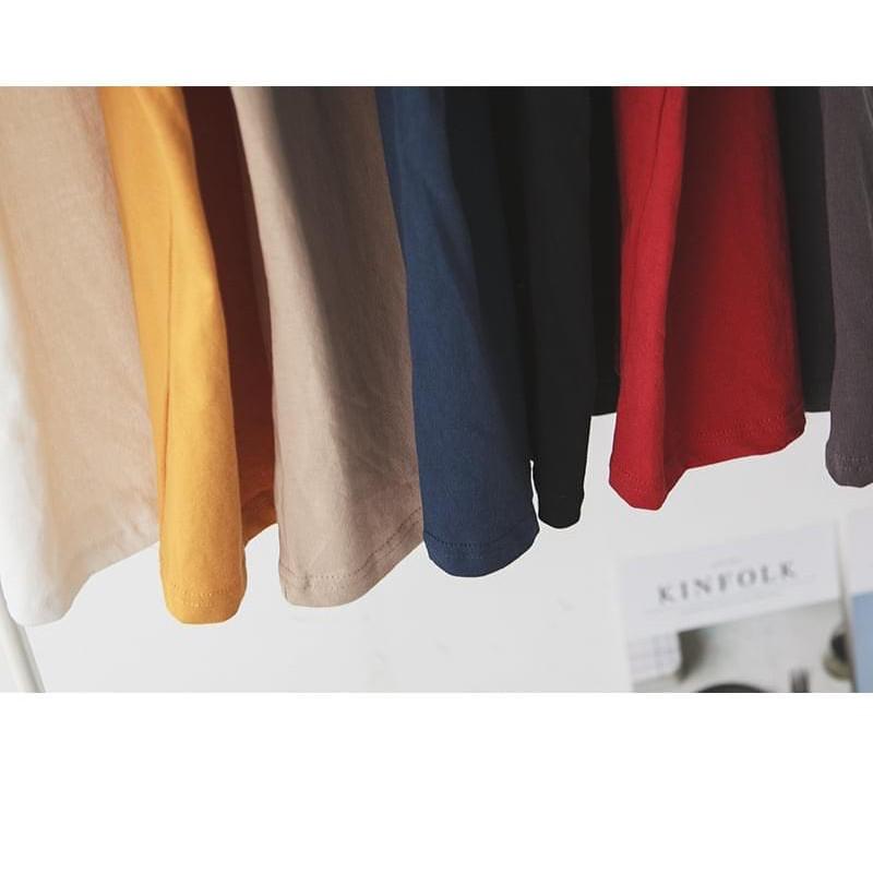 Áo Thun Trơn 7 Ngày Nam Nữ Cổ Tròn Tay Ngắn Chất liệu vải cotton 4 chiều