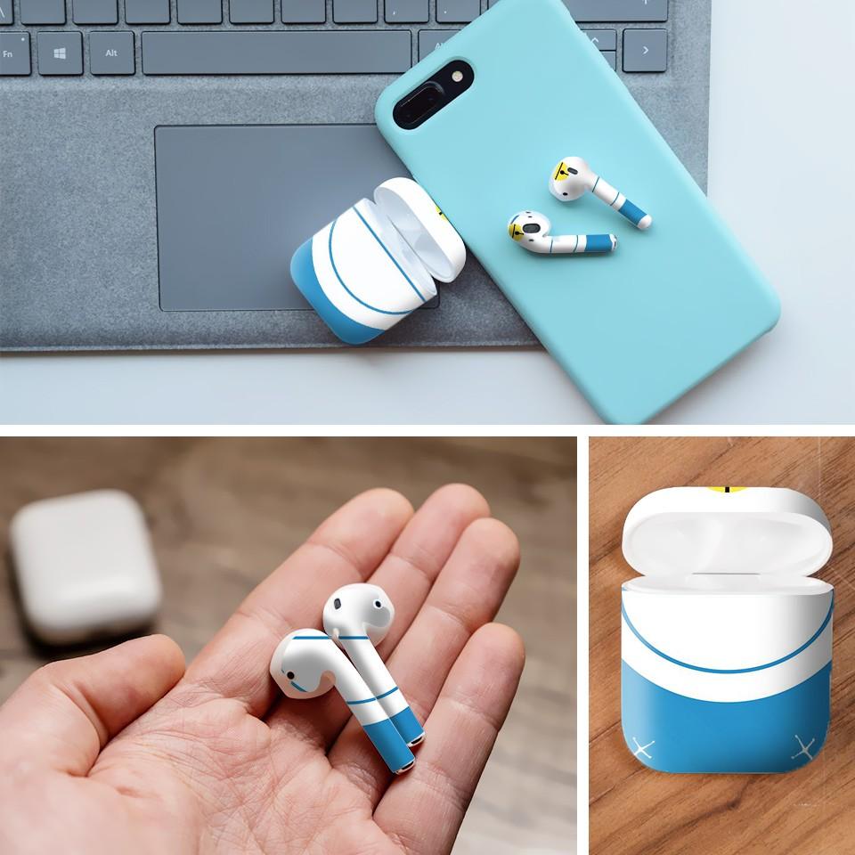 Miếng dán skin cho AirPods in hình Doremon - Dor032 (AirPods ,1 2, Pro, TWS, i12)