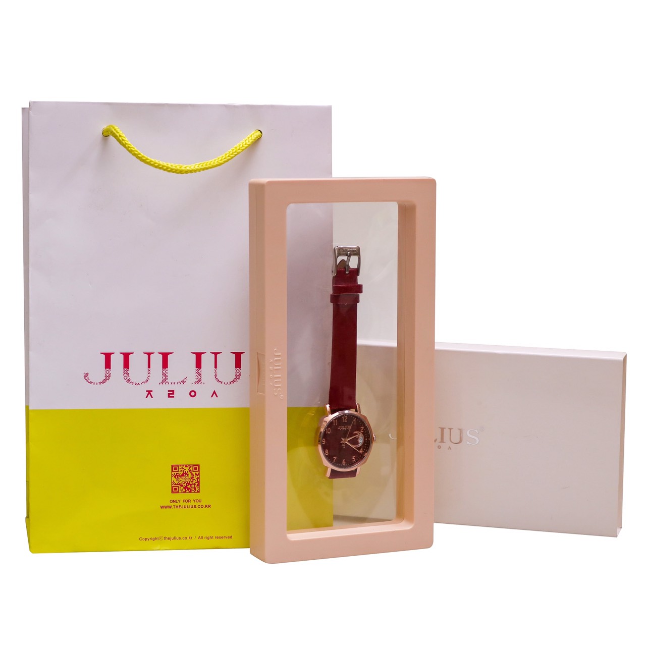 Đồng Hồ Nữ Julius Hàn Quốc JA-1211 Dây Da Có Lịch