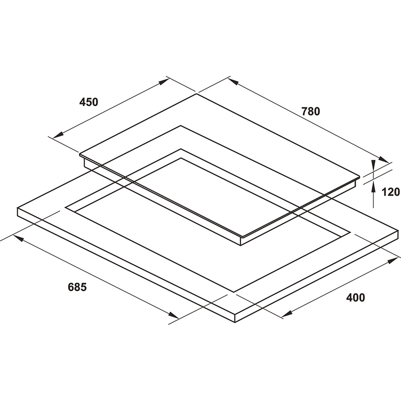 Bếp gas, 2 vùng nấu, 78cm Hafele Hàng chính hãng - 538.66.507