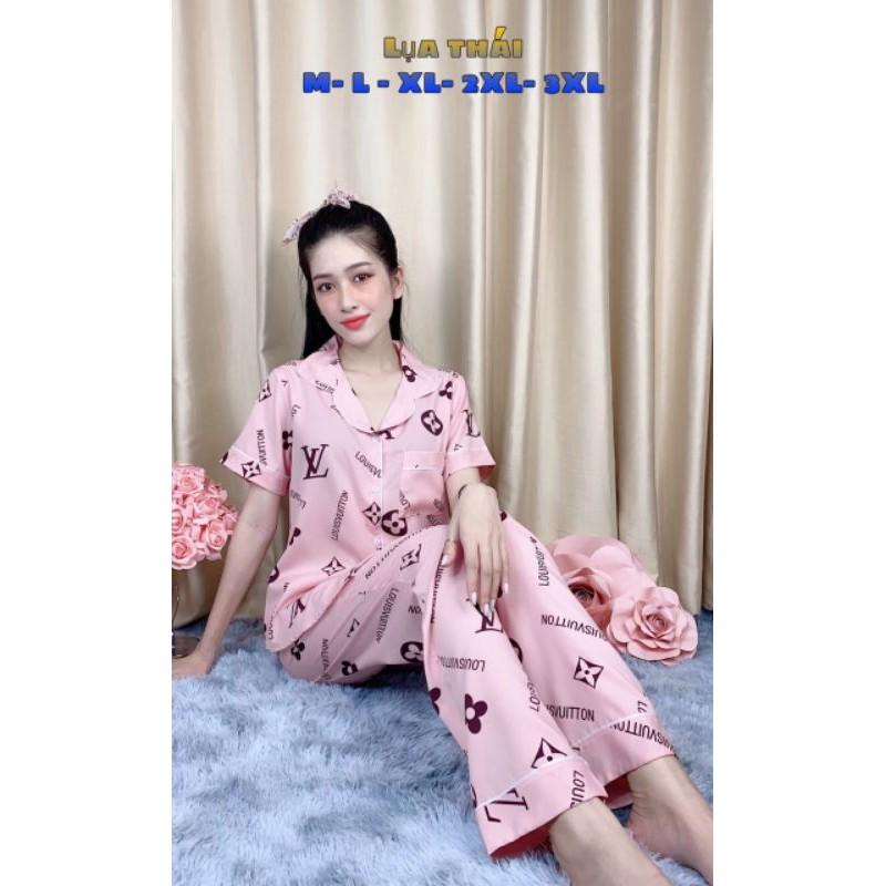 Bộ Pijama Mặc Nhà Chất Lụa Thái Tay Ngắn Quần Dài Cao Cấp Phom < 60kg