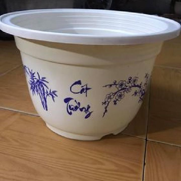 5 Chậu nhựa trồng hoa, trồng rau size 32 x21cm