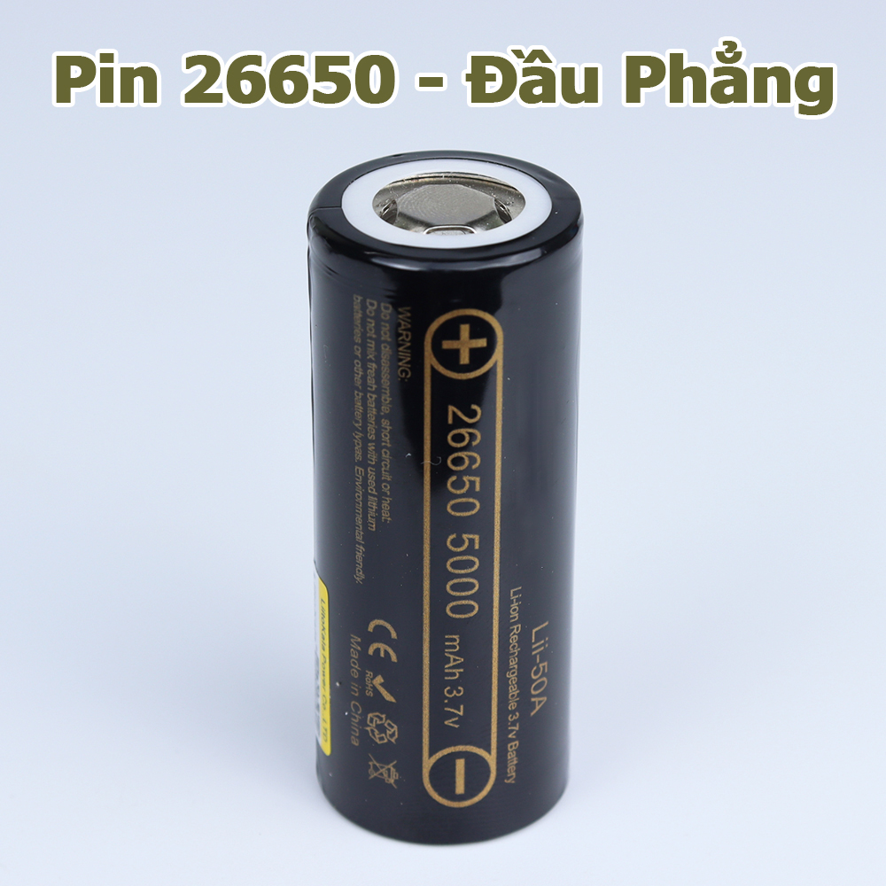 Pin 26650 5000mAh  Lii-50A Lithium ion pin sạc 3.7V