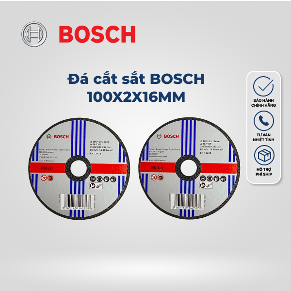 Đá mài, đá cắt sắt BOSCH100X6X16MM