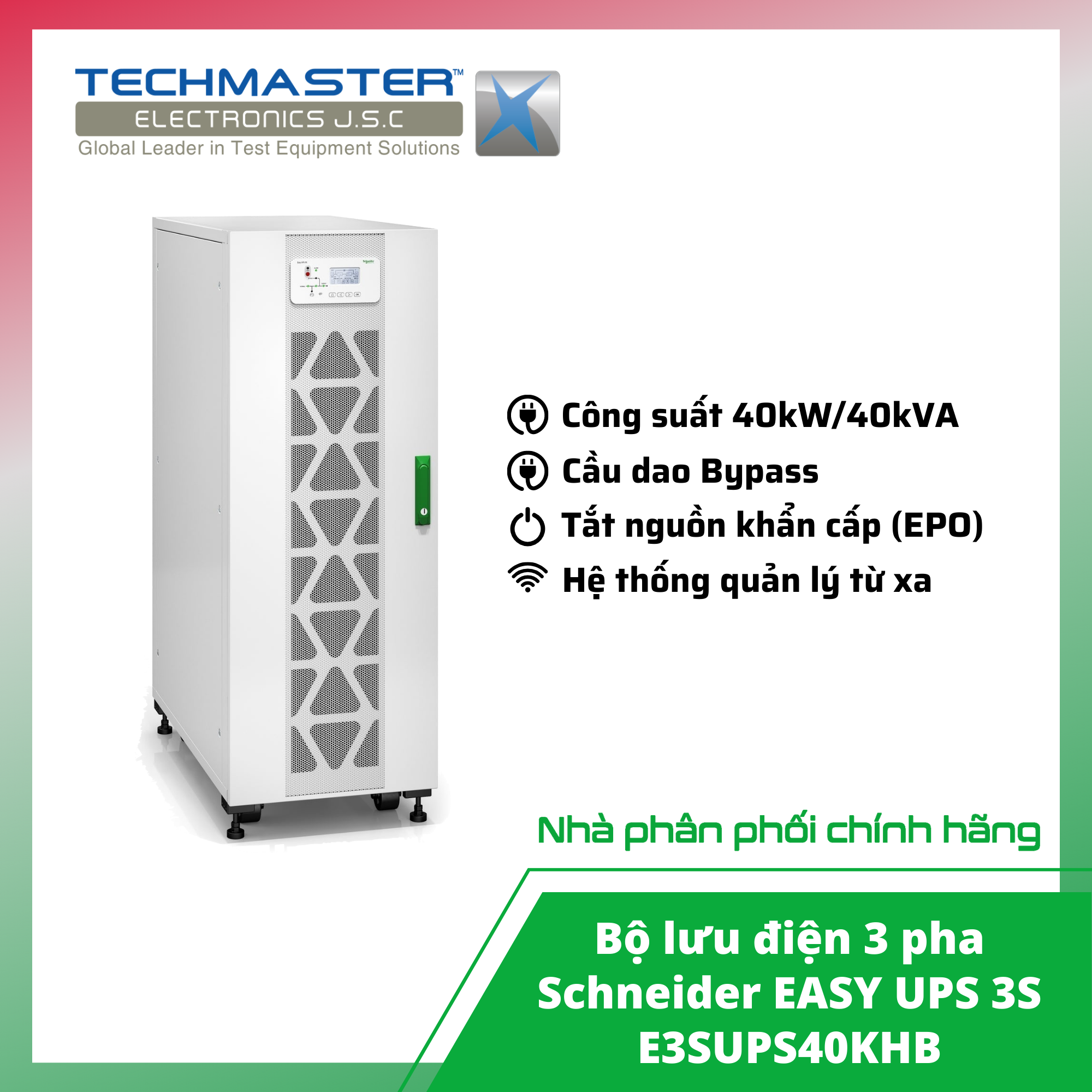 Bộ lưu điện 3 pha Schneider EASY UPS 3S E3SUPS40KHB (Hàng chính hãng, Bảo hành 12 tháng)