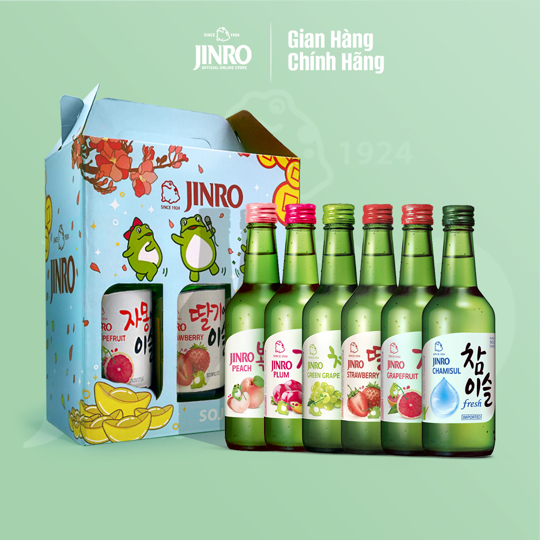 [CHÍNH HÃNG] Soju Hàn Quốc JINRO (Combo 06 chai - Tự chọn vị) - 360ml (Nhập khẩu từ Hàn Quốc)