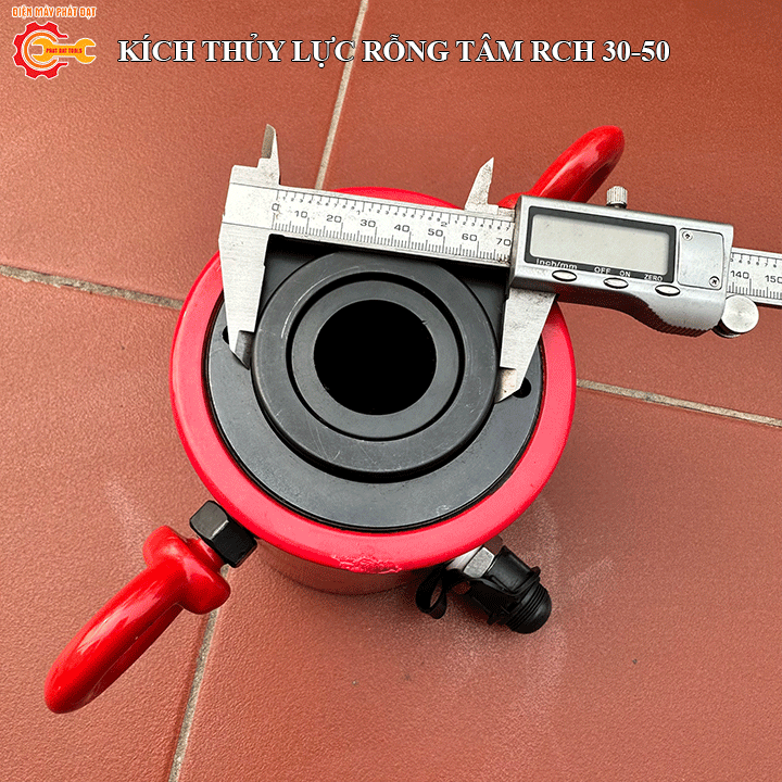 Kích thủy lực rỗng tâm 60 tấn hành trình 50mm - Bảo hành 6 tháng