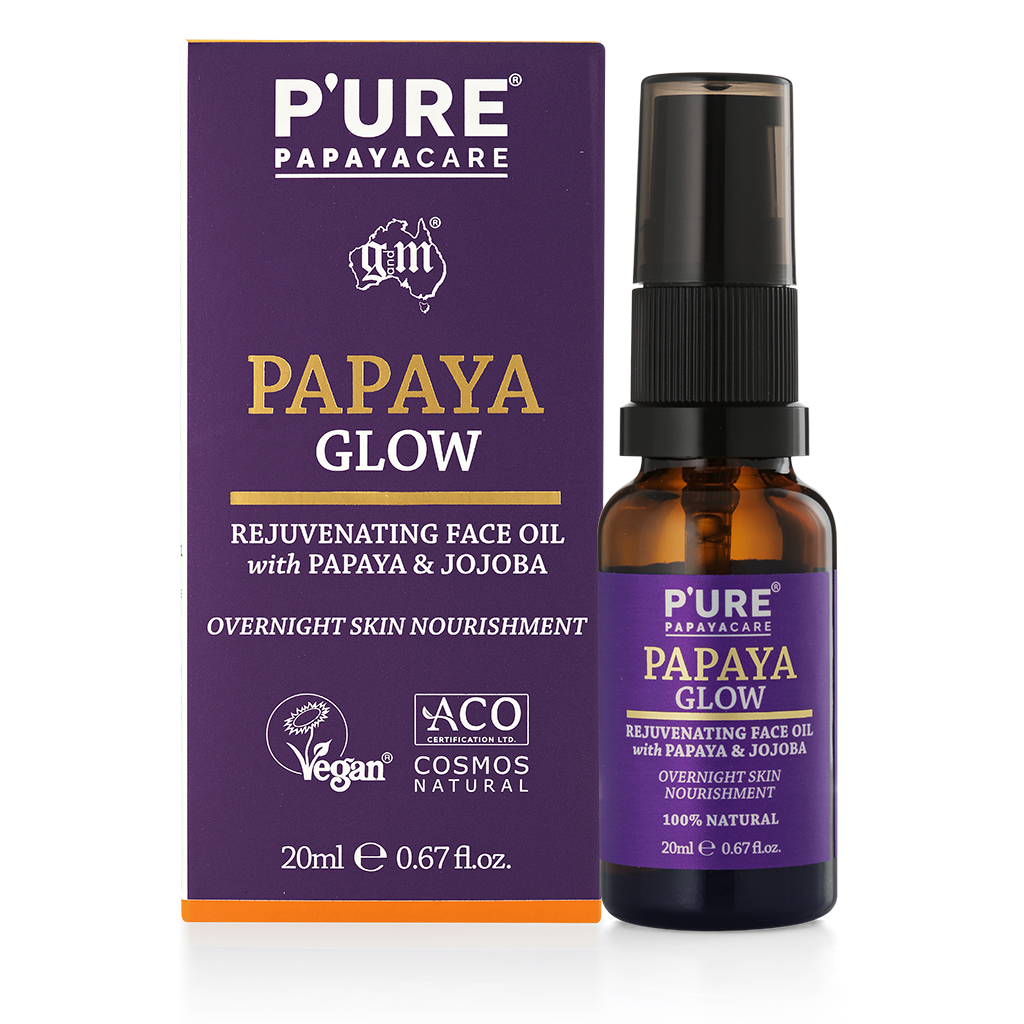 Dầu dưỡng trẻ hóa da mặt P’URE Papayacare Papaya Glow Rejuvenating Face Oil 20ml