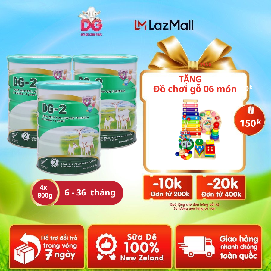 Combo 3 Lon Sữa Dê DG-2 800gr