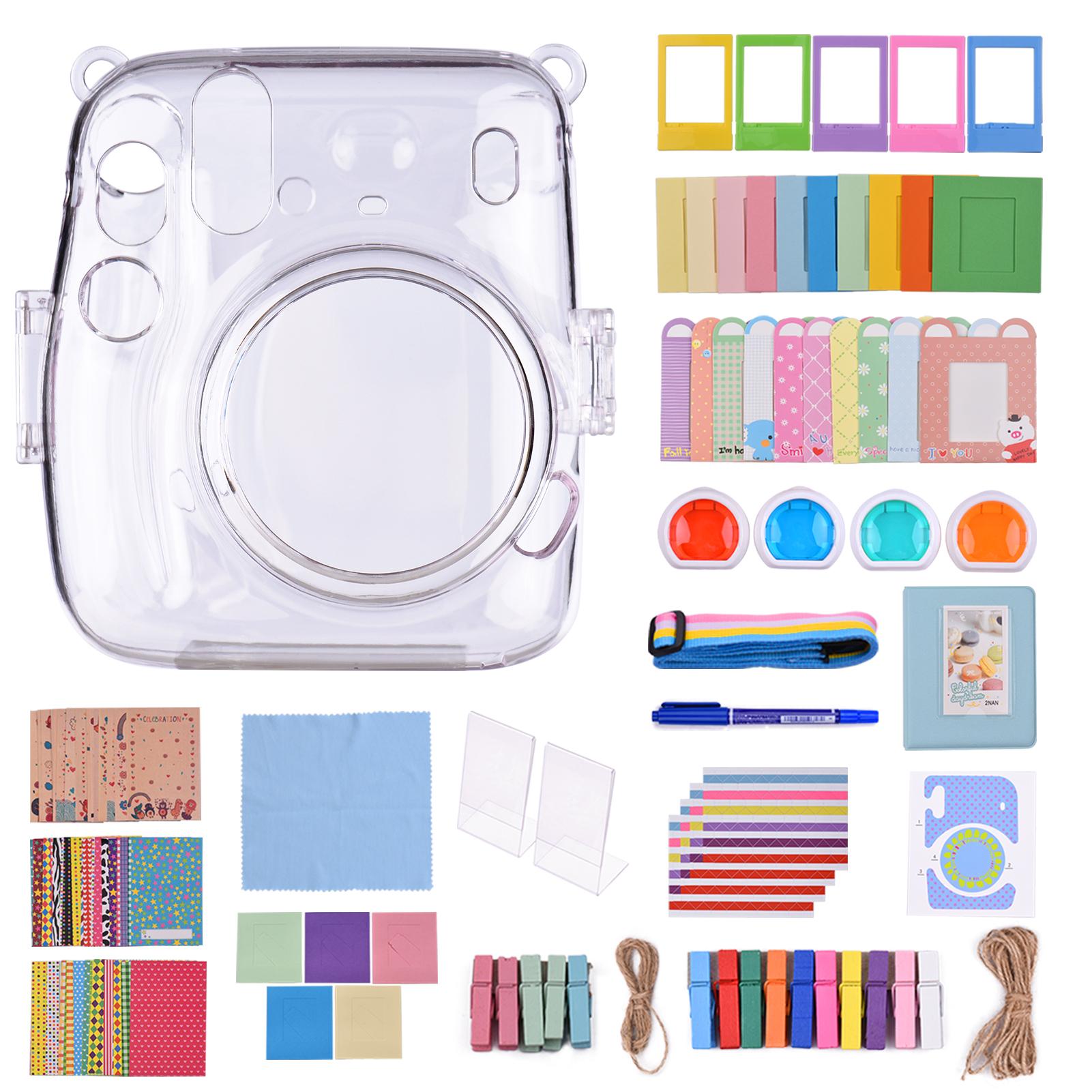 17-in-1 Instant Camera Accessories Kit Replacement for Fujifilm Instax Mini 11 Instant Film Camera with Case/ Album/
