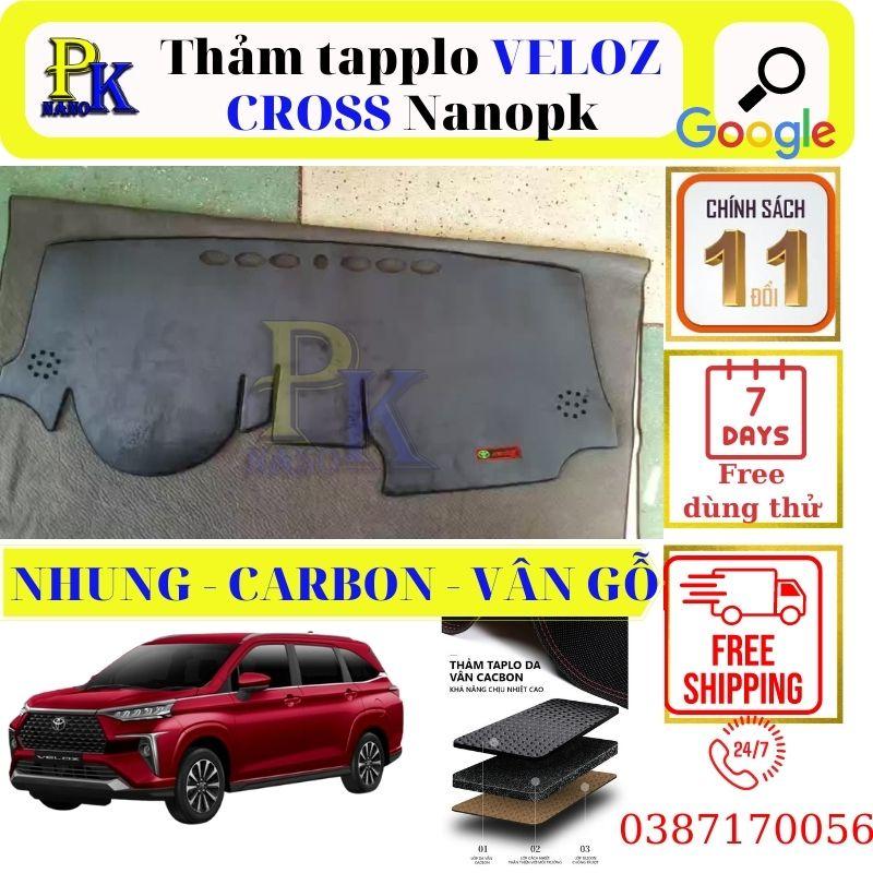 Thảm taplo ô tô xe Toyota Veloz Cross Thương hiệu Nanopk, Chất liệu Nhung, da carbon, da vân gỗ